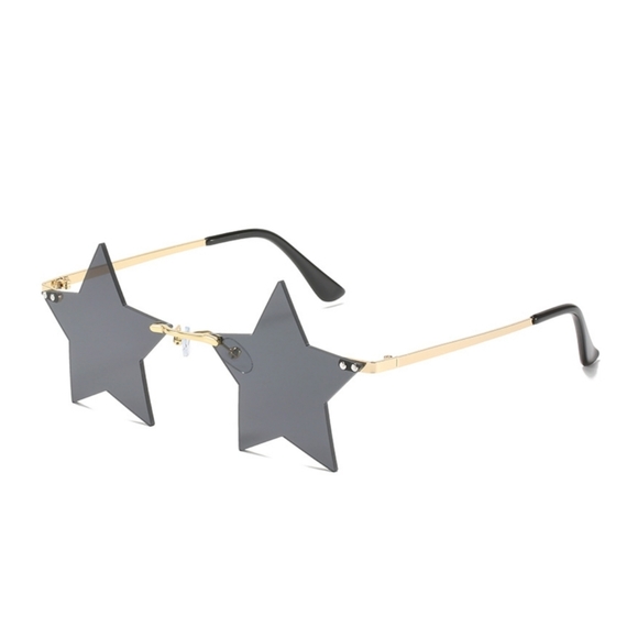 None Accessories - Star Shaped Sunglasses With Gold Tone Rim OSFA